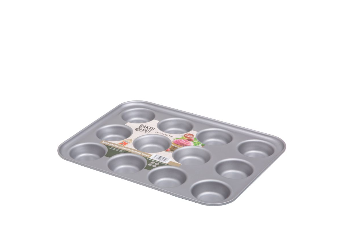 Baker & Salt Non-Stick 12 Cup Cupcake Tin