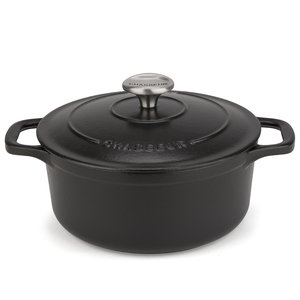 Chasseur Round French Oven 20cm 2.3 Litre Matt Black-chasseur-What's Cooking Online Store