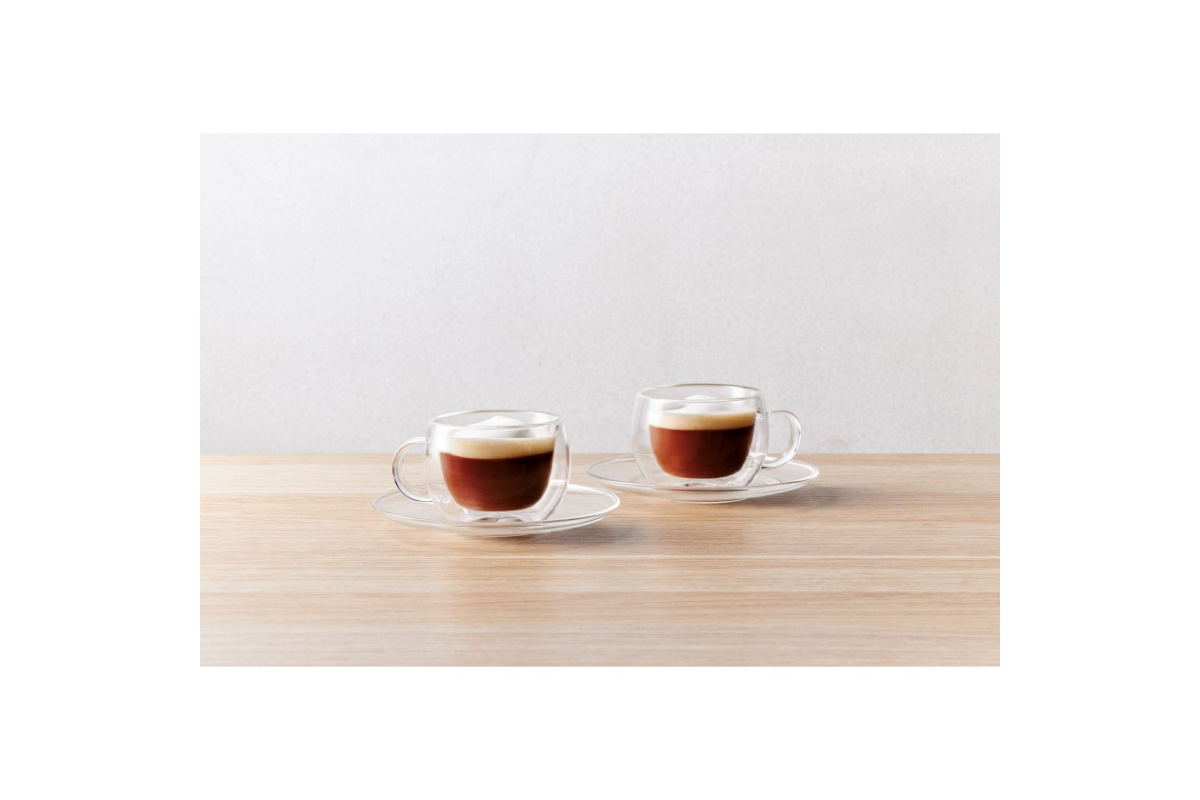 Maxwell & Williams Blend Double Wall Cup & Saucer 80ml Set of 2 Gift Boxed