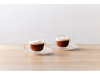 Maxwell & Williams Blend Double Wall Cup & Saucer 80ml Set of 2 Gift Boxed-maxwell-and-williams-What's Cooking Online Store