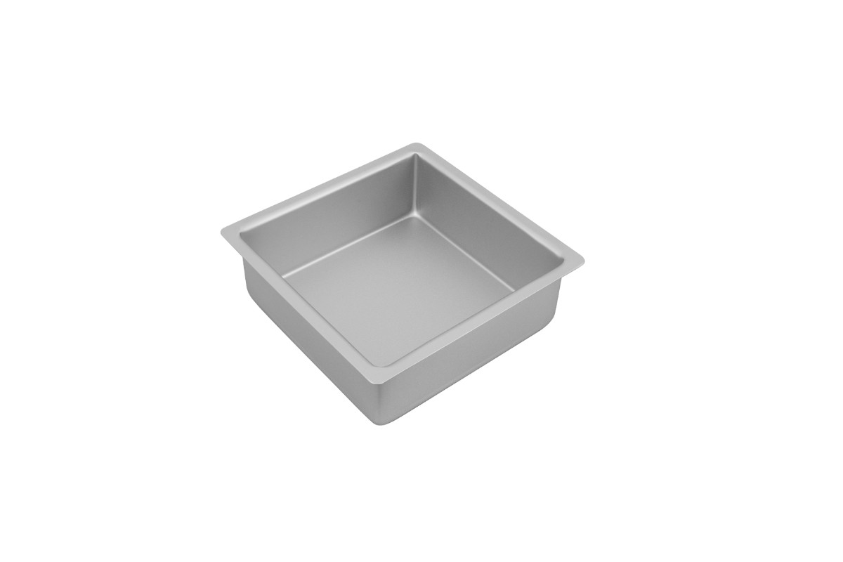 Bakemaster Silver Anodised Square Cake Pan 20 x 7cm