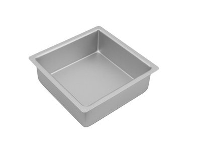 Bakemaster Silver Anodised Square Cake Pan 20 x 7cm-bakemaster-What's Cooking Online Store