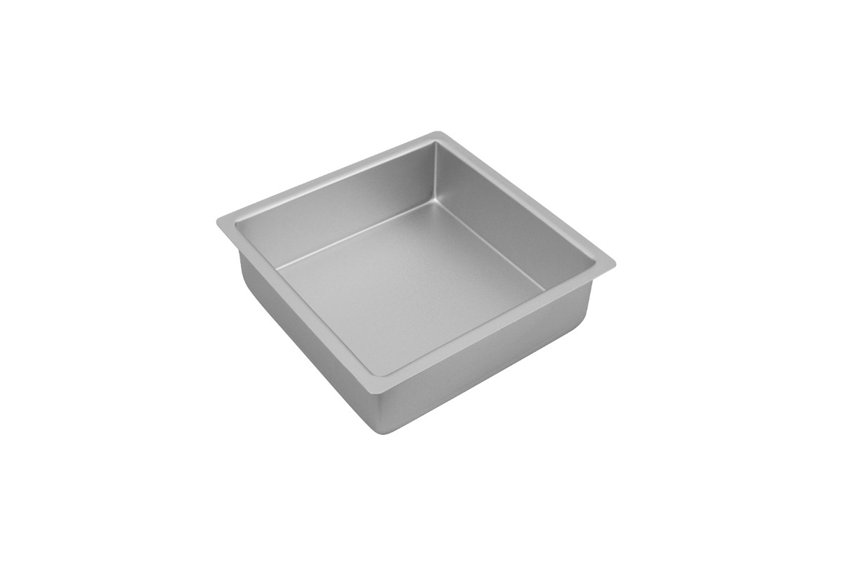 Bakemaster Silver Anodised Square Cake Pan 22 x 7cm