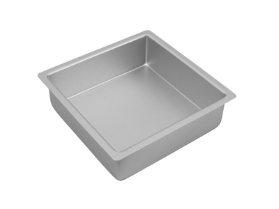 Bakemaster Silver Anodised Square Cake Pan 22 x 7cm-bakemaster-What's Cooking Online Store