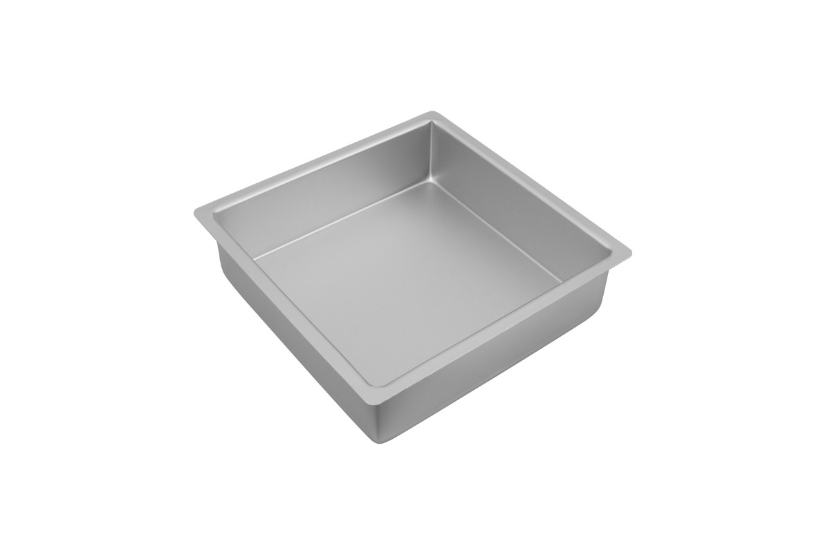 Bakemaster Silver Anodised Square Cake Pan 25 x 7cm