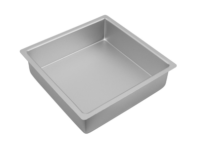 Bakemaster Silver Anodised Square Cake Pan 25 x 7cm-bakemaster-What's Cooking Online Store