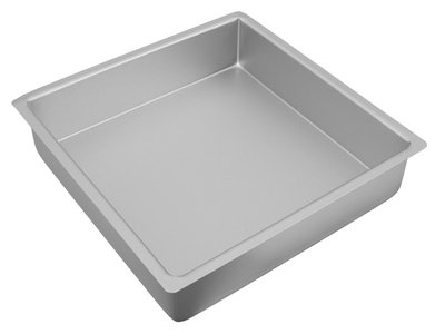 Bakemaster Silver Anodised Square Cake Pan 30 x 7cm-bakemaster-What's Cooking Online Store