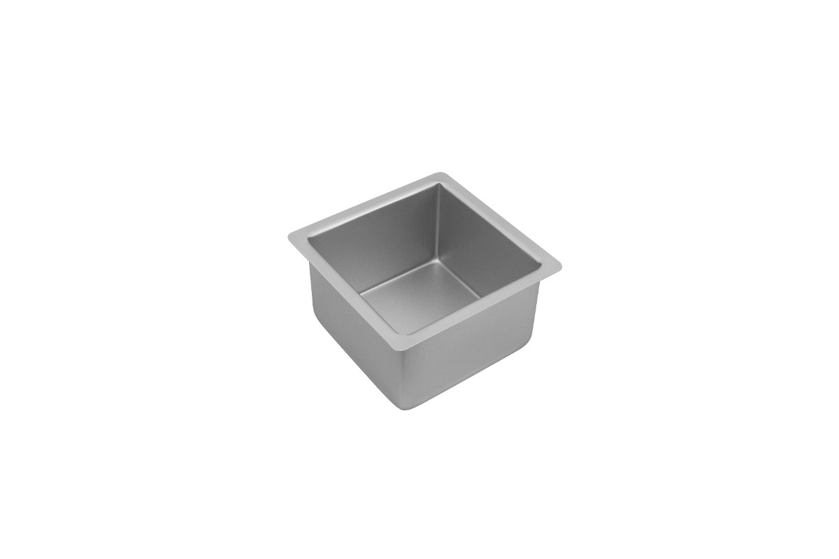 Bakemaster Silver Anodised Square Deep Cake Pan 15 x 10cm