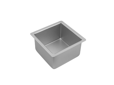 Bakemaster Silver Anodised Square Deep Cake Pan 15 x 10cm-bakemaster-What's Cooking Online Store