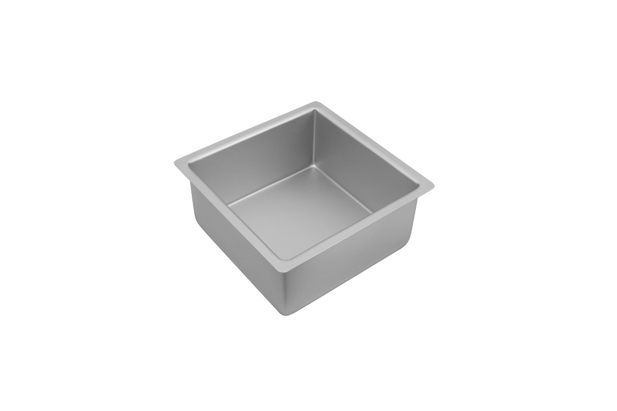 Bakemaster Silver Anodised Square Deep Cake Pan 20 x 10cm