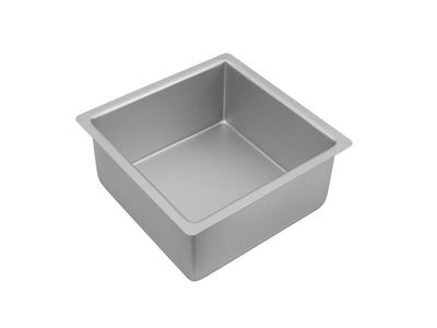 Bakemaster Silver Anodised Square Deep Cake Pan 20 x 10cm-bakemaster-What's Cooking Online Store