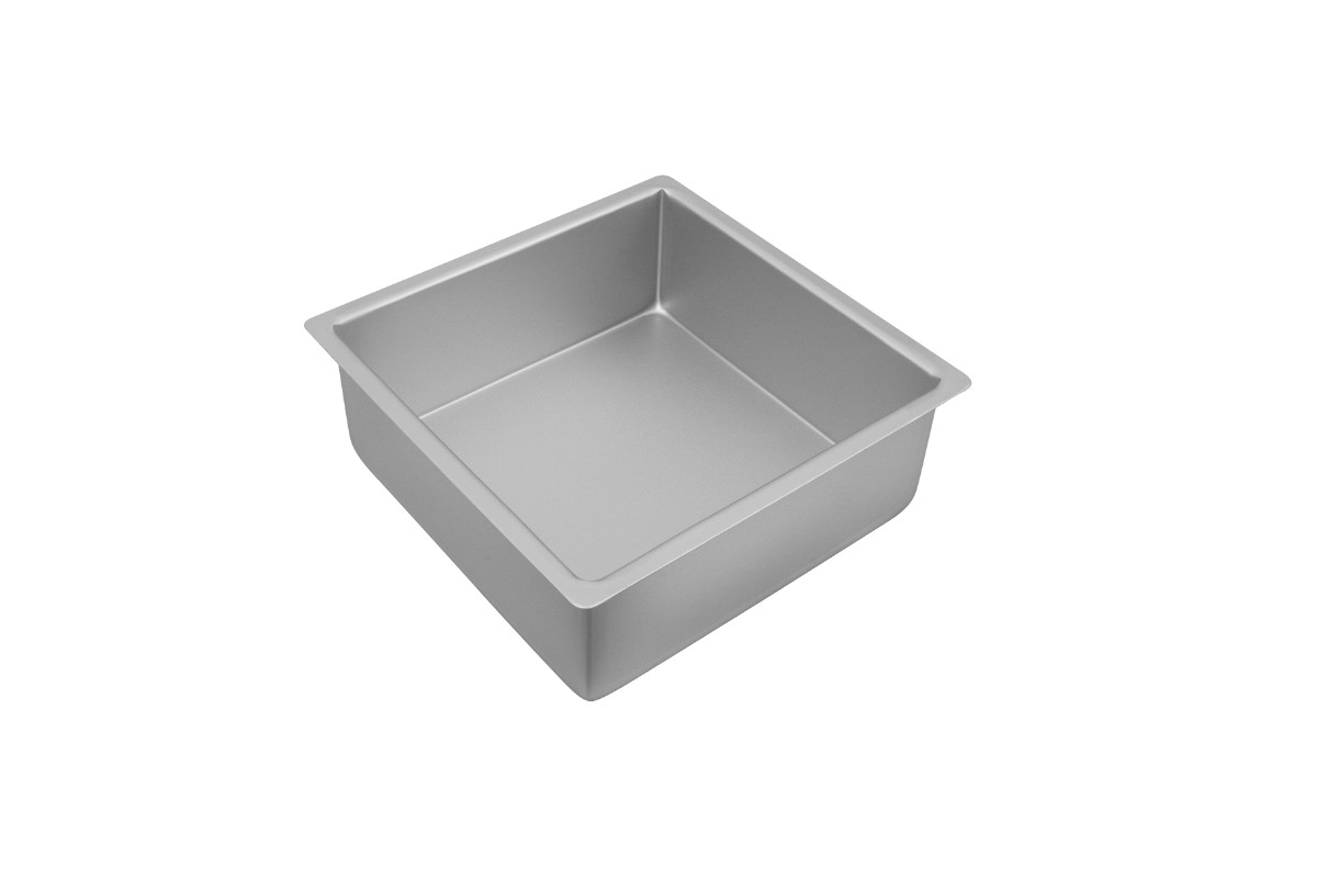 Bakemaster Silver Anodised Square Deep Cake Pan 25 x 10cm