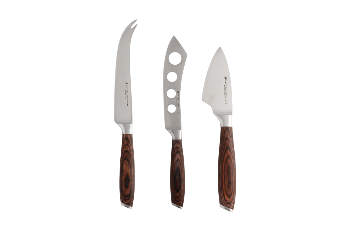 Maxwell & Williams Stanton Cheese Knife Set 3pc Wood Gift Boxed