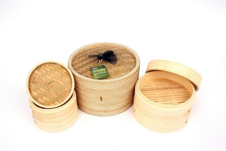 D.Line Bamboo Steamer 3 Piece 25cm-oriental-cooking-What's Cooking Online Store