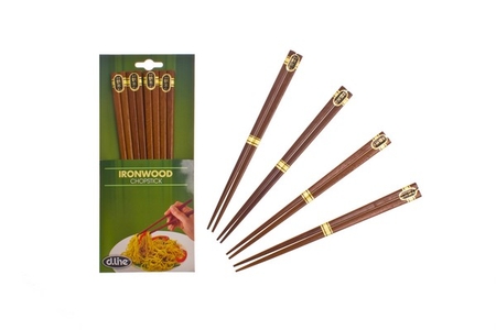 D.Line Ironwood Chopsticks Set of 4-oriental-cooking-What's Cooking Online Store