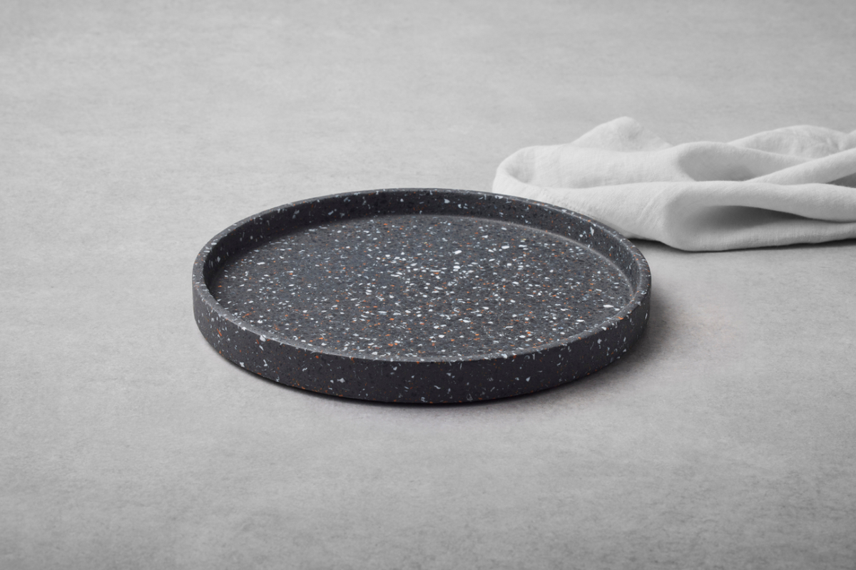 Maxwell & Williams Livvi Terrazzo Round Serving Tray 26cm Charcoal Gift Boxed