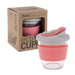 Oasis Glass Eco Cup 8oz 225ml Coral-oasis-What's Cooking Online Store