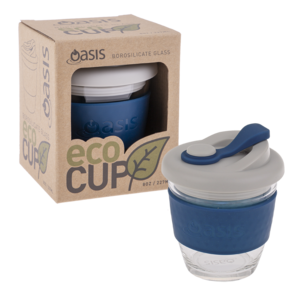 Oasis Glass Eco Cup 8oz 225ml Navy-oasis-What's Cooking Online Store