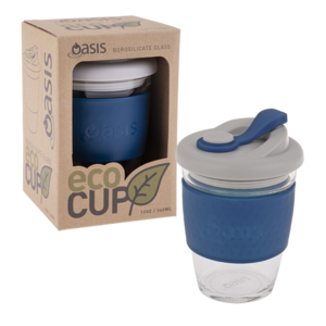 Oasis Glass Eco Cup 12oz 340ml Navy-oasis-What's Cooking Online Store