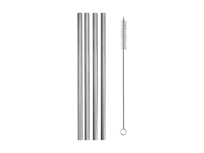 Maxwell & Williams Cocktail & Co Reusable Smoothie Straw Set of 4 With Brush Stainless Steel Gift Boxed-maxwell-and-williams-What's Cooking Online Store