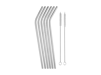 Maxwell & Williams Cocktail & Co Reusable Straw Set of 6 With Brush Stainless Steel Gift Boxed-maxwell-and-williams-What's Cooking Online Store