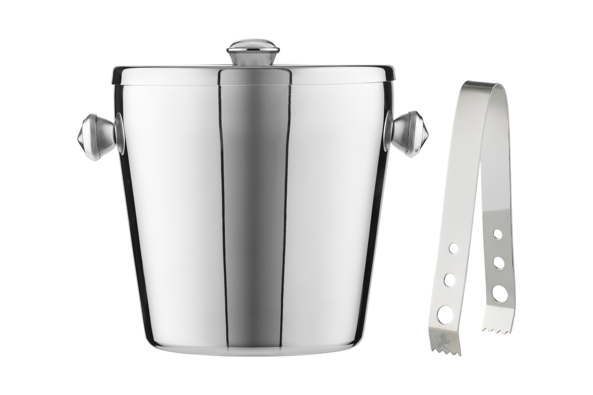 Maxwell & Williams Cocktail & Co Ice Bucket 1.2L With Lid & Tongs Stainless Steel Gift Boxed