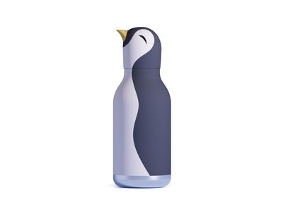 Asobu Bestie Bottle Penguin Double Wall Insulated Bottle 460ml White-kids-What's Cooking Online Store