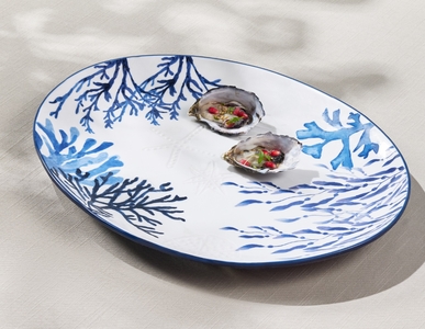 Maxwell & Williams Blue Coral Oval Platter 40x30cm Gift Boxed-maxwell-and-williams-What's Cooking Online Store