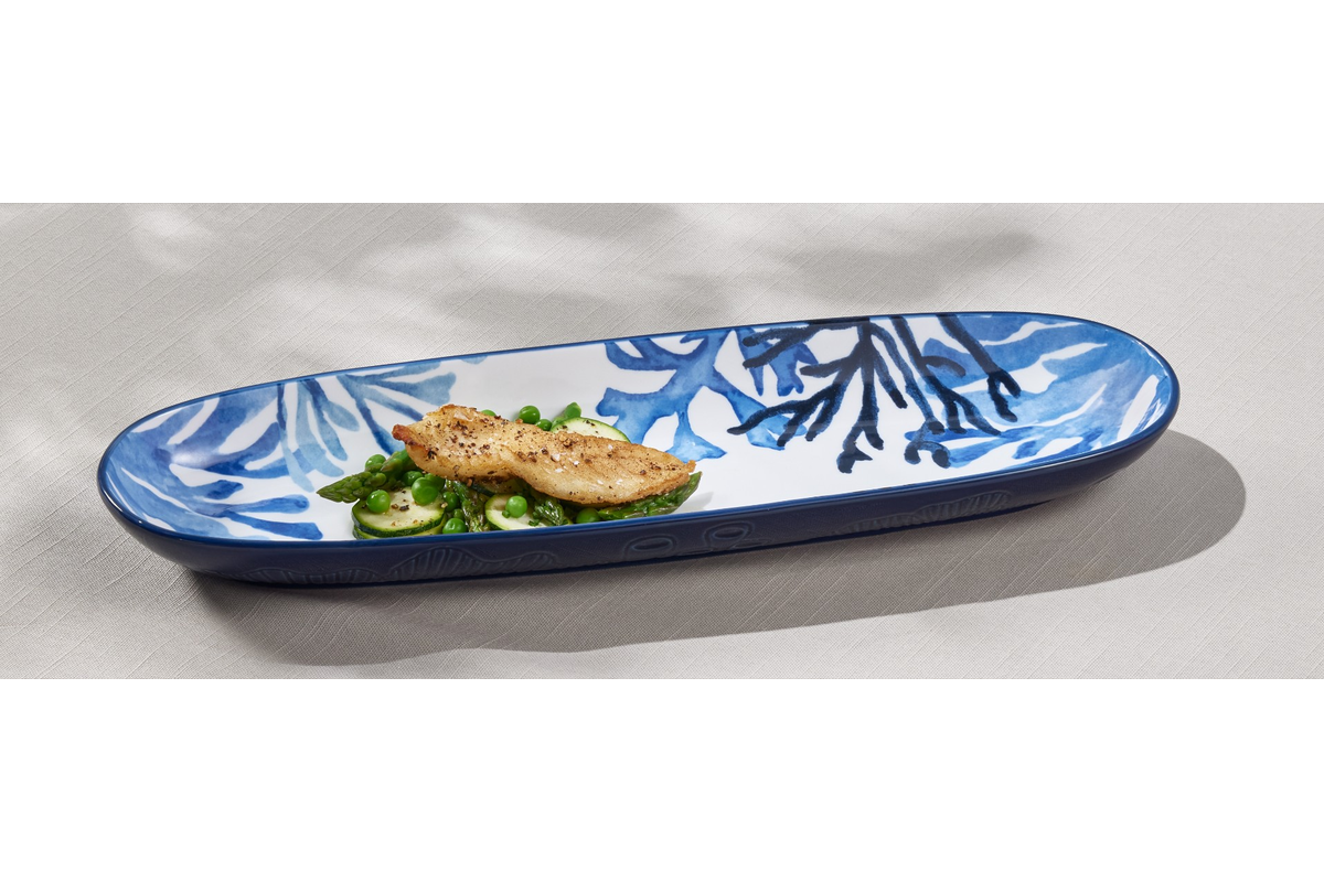 Maxwell & Williams Blue Coral Oblong Deep Platter 40x12x4cm Gift Boxed