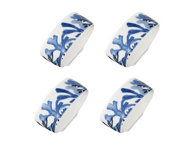 Maxwell & Williams Blue Coral Napkin Ring Set of 4 Gift Boxed-maxwell-and-williams-What's Cooking Online Store