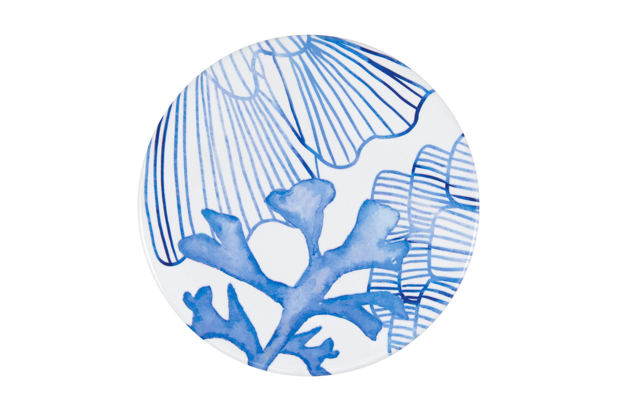 Maxwell & Williams Blue Coral Ceramic Round Coaster 10cm Coral Life