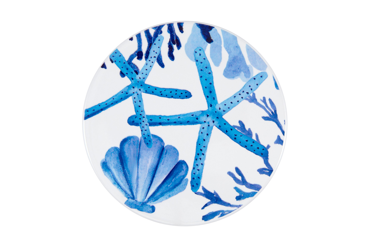 Maxwell & Williams Blue Coral Ceramic Round Coaster 10cm Sea Life