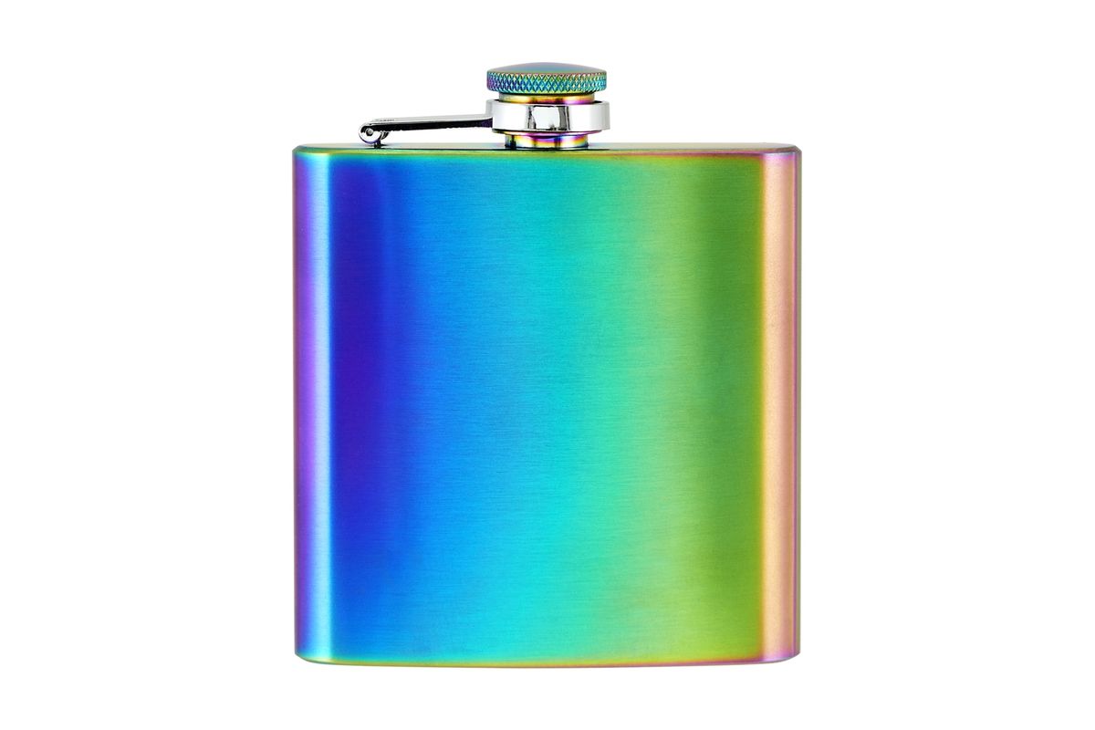 Maxwell & Williams Cocktail & Co Prism Hip Flask 170ml Rainbow Gift Boxed