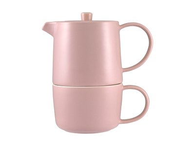 Maxwell & Williams Cafe Life Tea for One With Infuser 450ml Rose Gift Boxed-maxwell-and-williams-What's Cooking Online Store