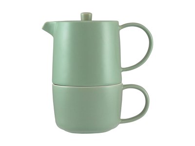 Maxwell & Williams Cafe Life Tea for One With Infuser 450ml Seafoam Gift Boxed-maxwell-and-williams-What's Cooking Online Store