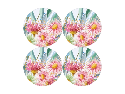 Maxwell & Williams Royal Botanic Gardens Eucalyptus Bloom Round Cork Back Coaster 10cm Set of 4 Gift Boxed-maxwell-and-williams-What's Cooking Online Store