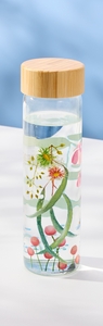 Maxwell & Williams Royal Botanic Gardens Eucalyptus Bloom Glass Water Bottle 550ML-maxwell-and-williams-What's Cooking Online Store