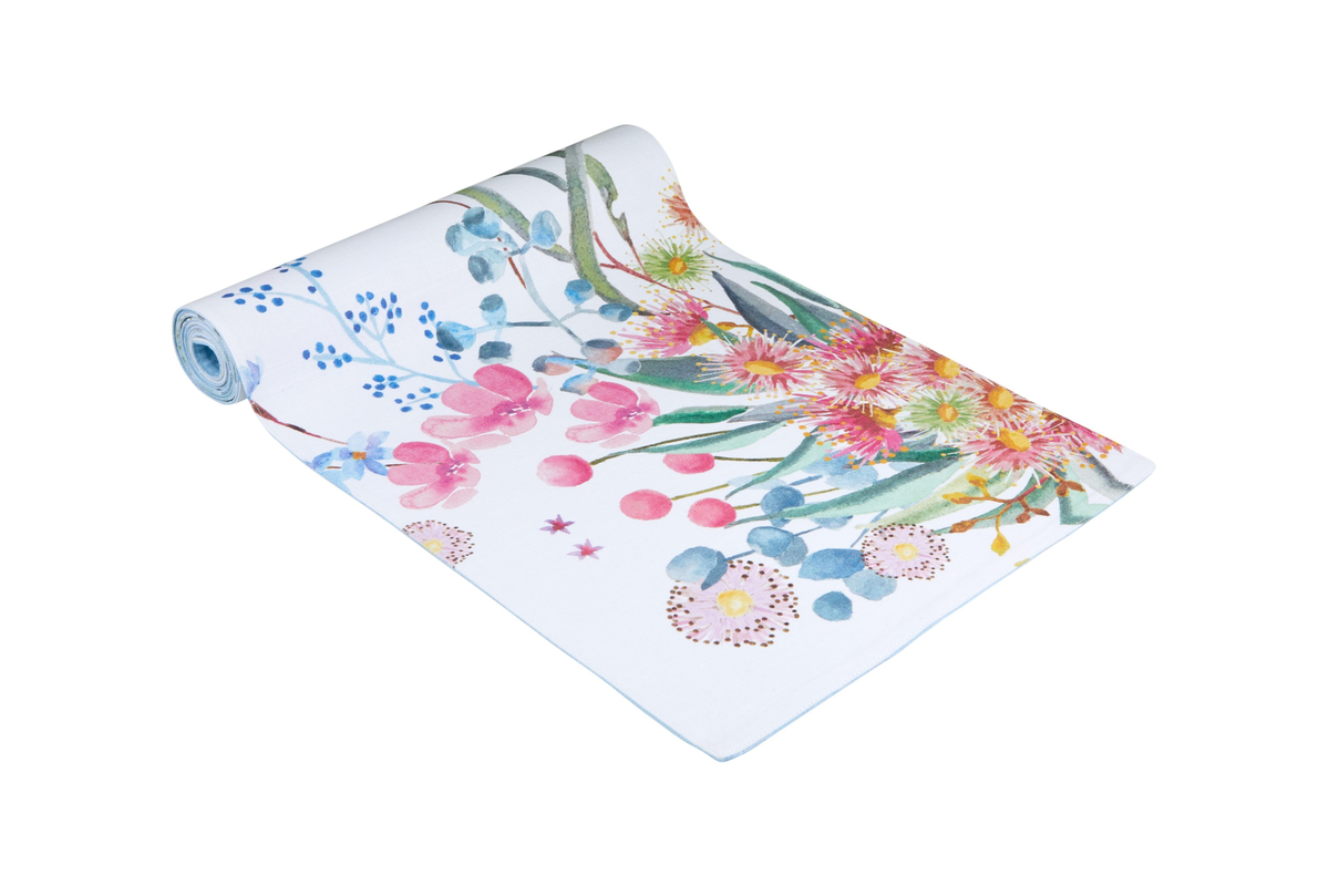 Maxwell & Williams Royal Botanic Gardens Eucalyptus Bloom Cotton Runner 150x33cm