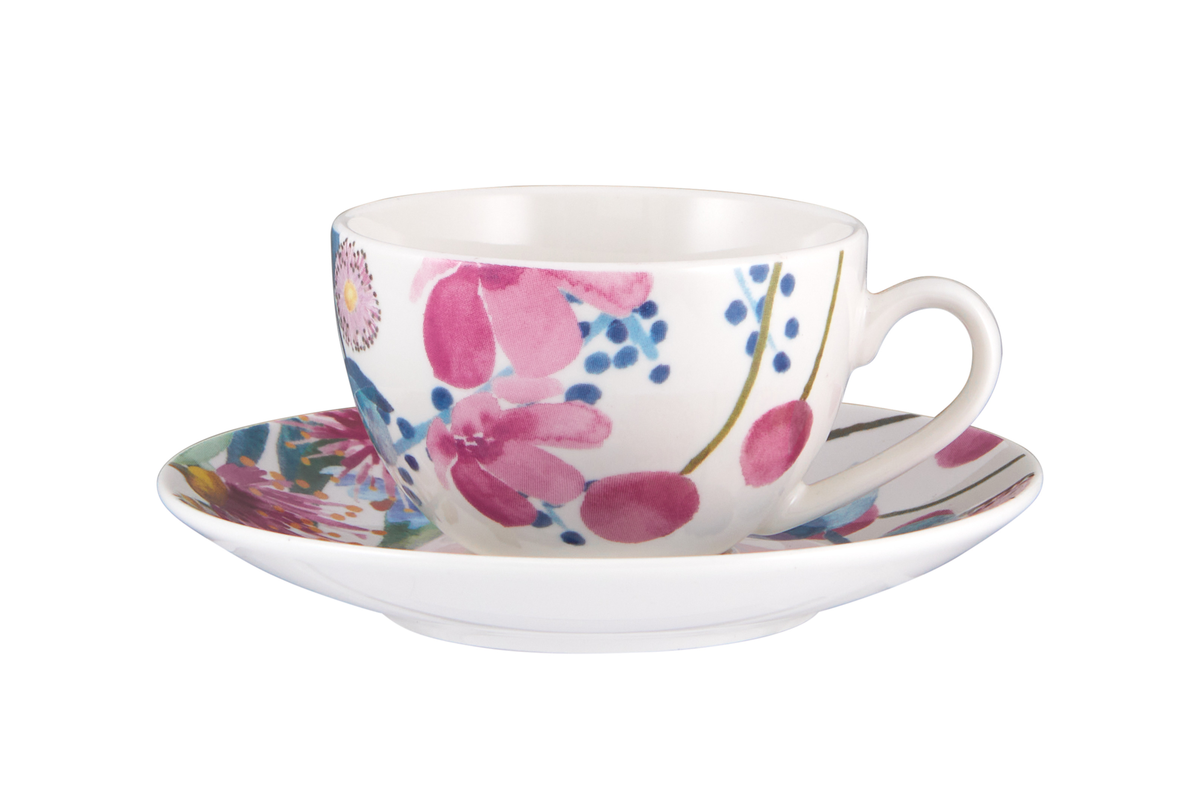 Maxwell & Williams Royal Botanic Gardens Eucalyptus Bloom Coupe Demi Cup & Saucer 100ML