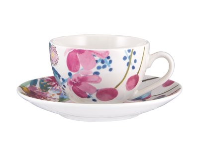 Maxwell & Williams Royal Botanic Gardens Eucalyptus Bloom Coupe Demi Cup & Saucer 100ML-maxwell-and-williams-What's Cooking Online Store