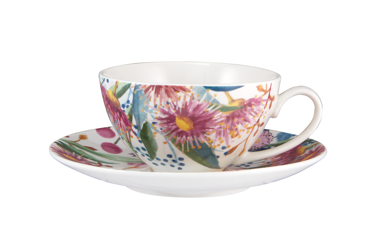 Maxwell & Williams Royal Botanic Gardens Eucalyptus Bloom Coupe Cup & Saucer 200ML