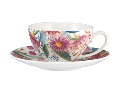 Maxwell & Williams Royal Botanic Gardens Eucalyptus Bloom Coupe Cup & Saucer 200ML-maxwell-and-williams-What's Cooking Online Store