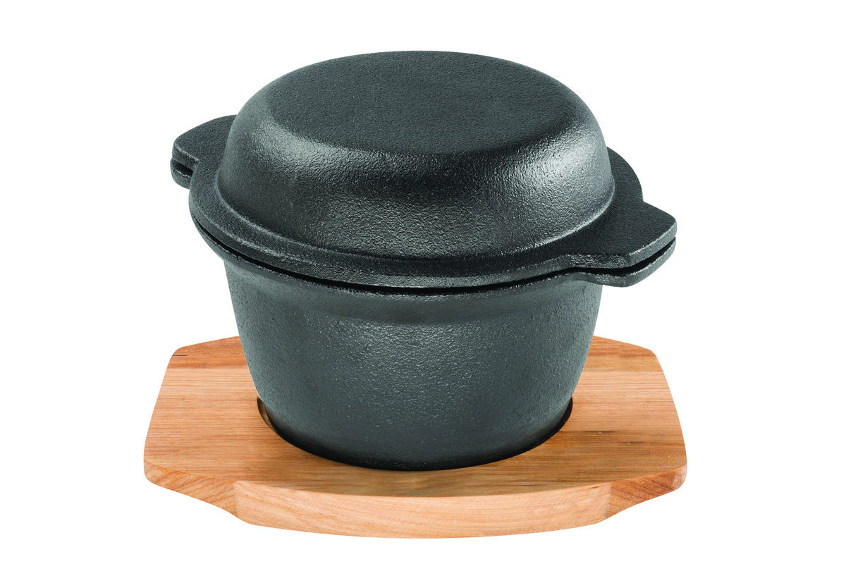 Pyrocast Garlic Pot With Maple Tray