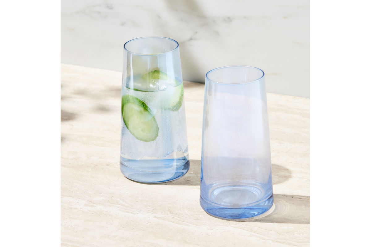 Maxwell & Williams Glamour Highball Glass 480ml Set of 2 Blue Gift Boxed