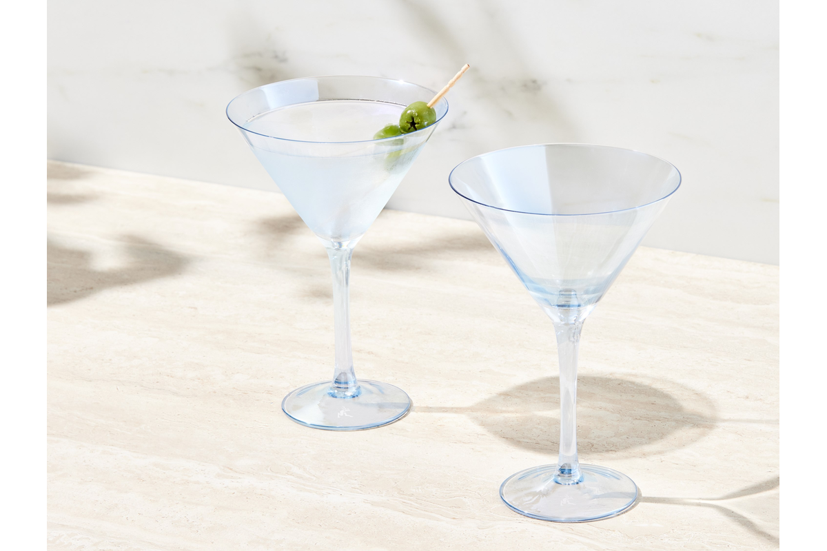 Maxwell & Williams Glamour Martini Glass 230ml Set of 2 Blue Gift Boxed