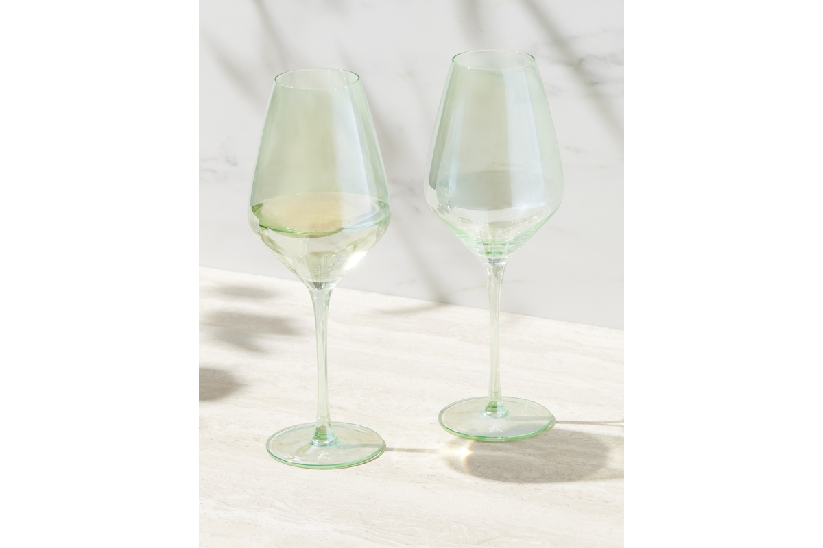 Maxwell & Williams Glamour Wine Glass 480ml Set of 2 Green Gift Boxed