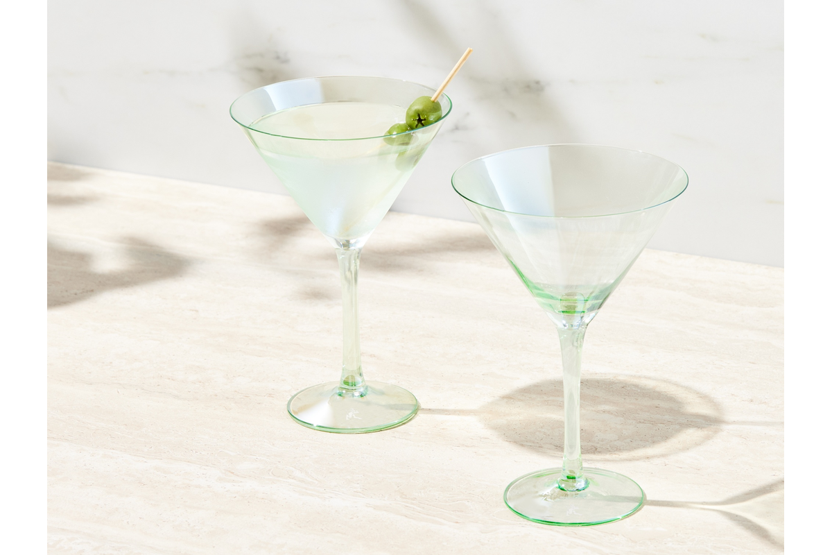 Maxwell & Williams Glamour Martini Glass 230ml Set of 2 Green Gift Boxed