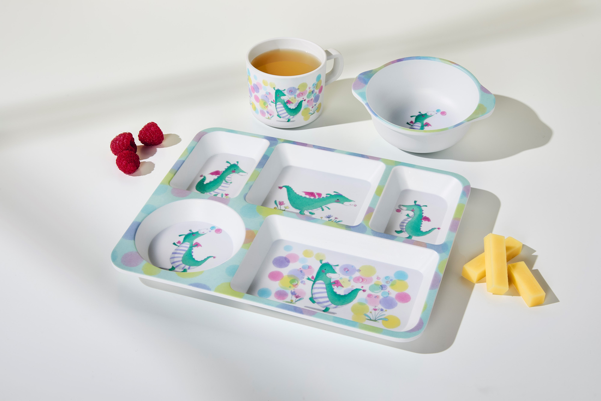 Maxwell & Williams Jedda Robaard Magical Tales Melamine 3pc Dinner Set Dragon Gift Boxed