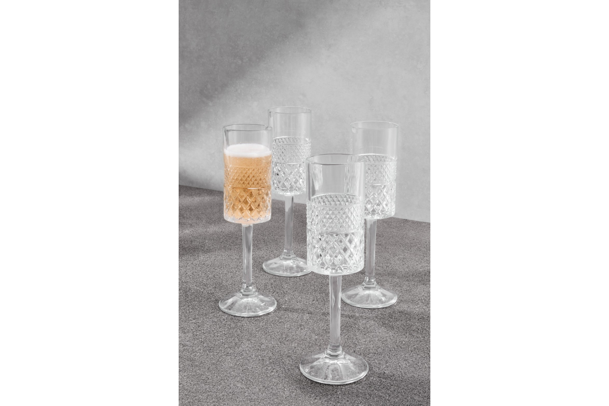 Maxwell & Williams Speakeasy Flute Glass 190ML Set of 4 Gift Boxed