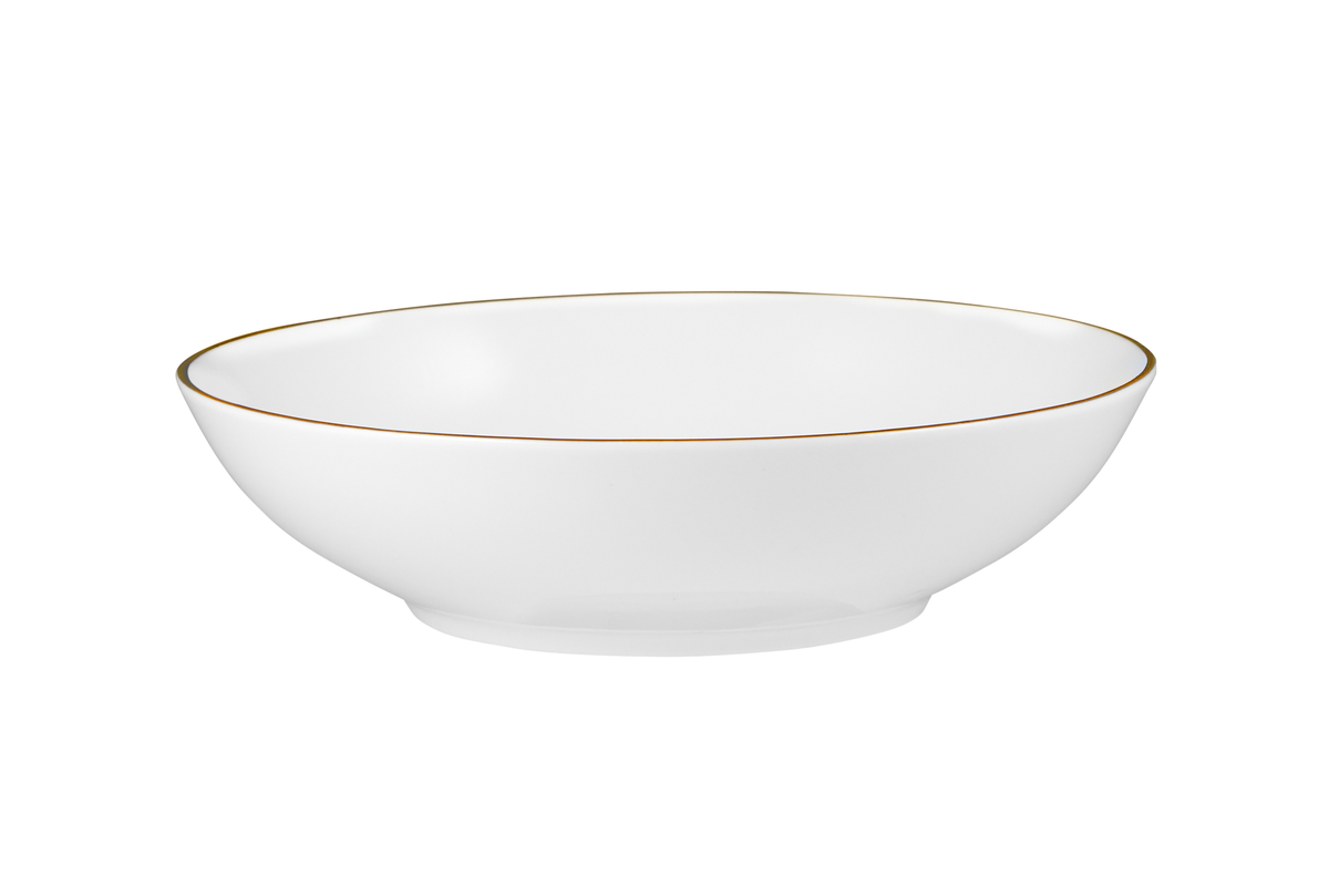 Maxwell & Williams White Gold Coupe Bowl Shallow 18.5cm Gold